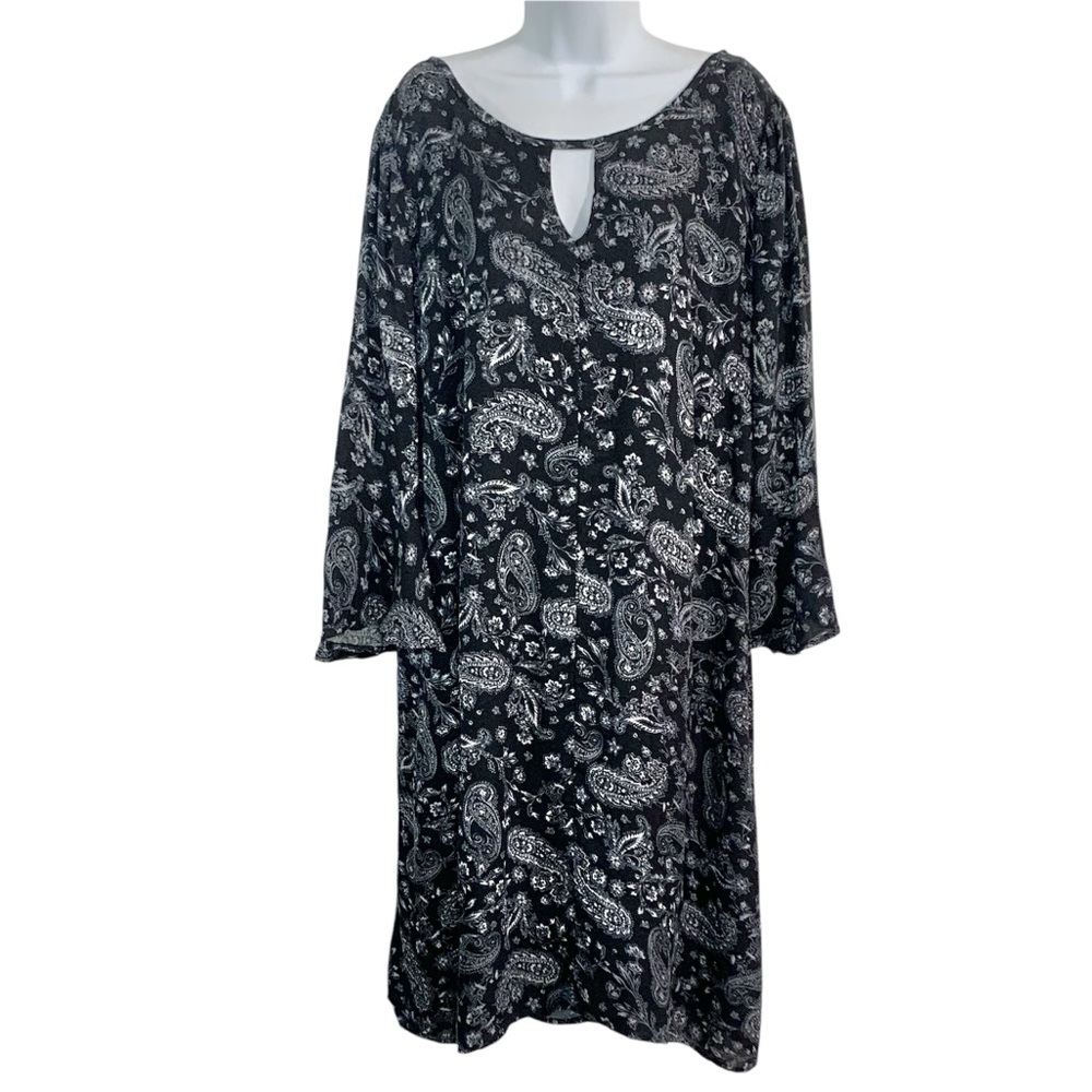 TERRA & SKY Paisley Print Flutter Sleeve Dress Sz 16W/18W